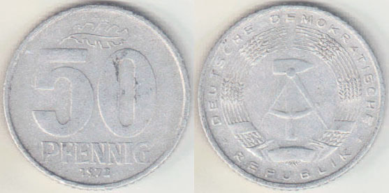 1972 East Germany 50 Pfennig A004710
